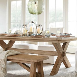 美式实木做旧餐桌法式复古田园风客厅长桌家用饭桌椅组合原木书桌