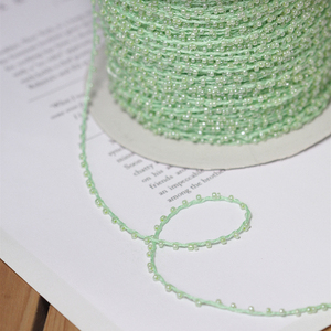 管珠连线细绳水晶亚克力玻璃米珠子花边手工编织辅料配件绿色