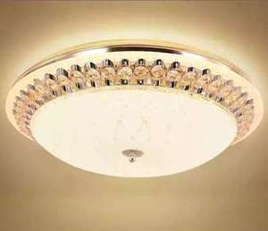 欧式主卧室灯吸顶灯现代简约房间灯水晶灯圆形餐厅灯温馨吸顶灯具