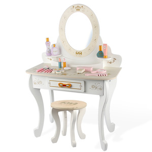 欧式儿童宝宝梳妆台椅子美容套装小女孩娃娃过家家仿真化妆台玩具