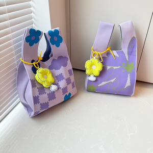 外出小拎包手提包上班族紫色女小袋子包女手拎手提手腕包生日礼品