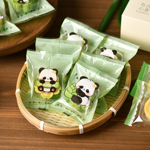 ins风小清新绿豆糕机封袋透明绿豆冰糕包装盒内托 小熊猫袋子盒子