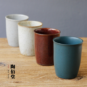 日式风复古陶瓷水杯咖啡杯个性创意陶艺家用杯子情侣杯翁杯陶杯
