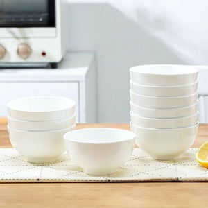 景德镇骨瓷家用套装白色饭碗米饭碗面碗陶瓷碗单个吃饭餐具白瓷碗