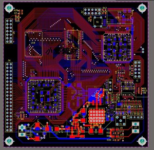 4层板设计 一个FPGA+DSP的视频处理的板子，原理图+PCB，布局工整