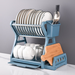 碗碟架厨房收纳碗筷塑料碗架滤水架爆款家用双层厨房置物架滤水架