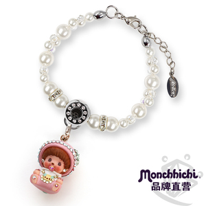 Monchhichi/萌趣趣手链女甜美白色成人仿珍珠首饰日韩儿童B052C40