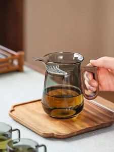 加厚高档耐热月牙壶茶漏过滤一体玻璃泡茶壶分茶器茶水分离公道杯