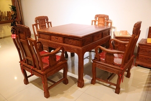 红木麻将桌非洲酸枝缅甸花梨木全自动多功能餐桌仿古两用八仙桌