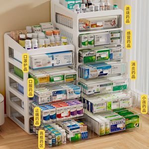 药箱家庭装药盒医药抽屉式家用大号透明医用整理药品药物收纳盒
