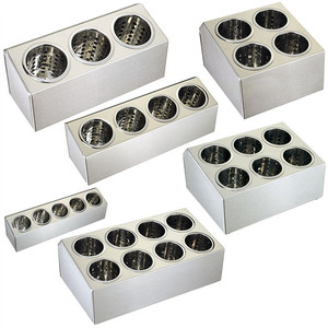 不锈钢单双列刀叉箱方形分格收纳盒商用自助餐西餐餐具分隔收纳筒