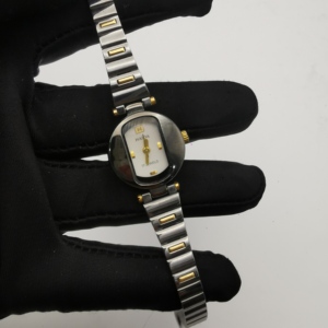 库存90年代上海海达黑色妈妈年轻时候戴的手表古董上发条机械女表