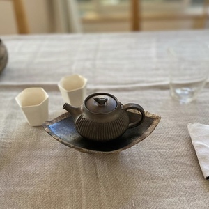 泉田之也 茶盘 壶承 长方形 日本作家 柴烧陶瓷 日式菱形茶器
