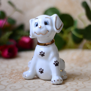陶瓷生肖旺财狗摆件工艺品风水摆设可爱小狗礼品创意动物饰品客厅
