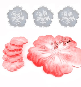 花朵樱花茶盘杯垫模具套装 DIY手工水晶滴胶模具硅胶果盘托盘花瓣
