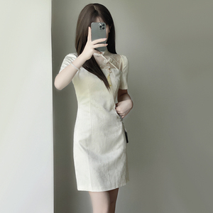 新中式改良旗袍子夏季年轻款少女民国风小洋装名媛气质高贵连衣裙