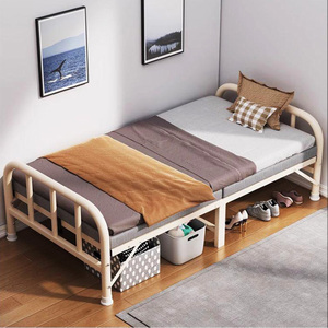 1米宽床钢丝床单人铁床加固加厚一米二无头床铁架子收纳床折叠床