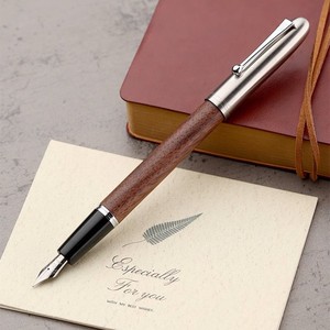 金豪钢笔51A加长版木杆复古木质笔杆学生用书写练字礼盒装墨水笔