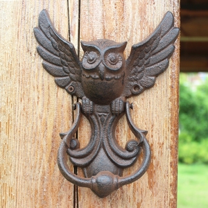 欧式美式工业风铸铁工艺品复古猫头鹰门敲仿古门拉手庭院门把手