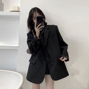 韩国春季新款ins黑色小西装女韩版宽松复古百搭薄款休闲西服外套