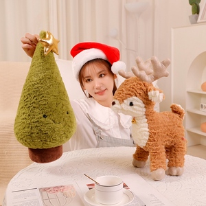可爱麋鹿毛绒玩具玩偶圣诞节小驯鹿公仔圣诞树娃娃平安夜儿童礼物