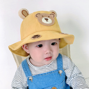 4个月到10岁秋冬儿童渔夫帽可爱3-5岁宝宝帽子男童布款帽子盆帽