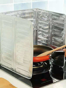 家用厨房隔油铝箔板灶台挡油板创意炒菜隔热防溅烫挡板折叠防油板