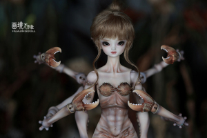 画境人形社  原创正版 bjd 6分特体蟹妖 紫衣  bjd sd类娃娃 限量