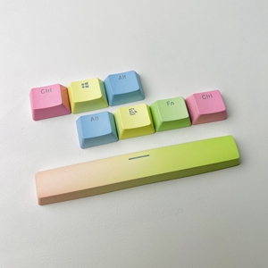 PBT彩虹透光空格 方向个性键ESC十字轴机械键盘 马里奥热升华键帽
