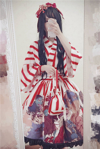 子不语系列日系和风大正风羽织外套+半裙+腰佩 和风lolita大套装
