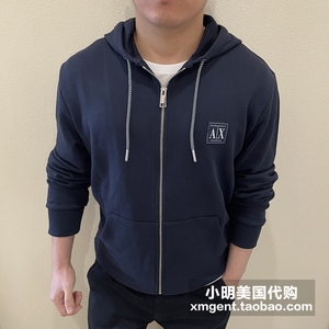 美国Armani exchange阿玛尼AX男士秋季休闲时尚长袖帽衫卫衣外套