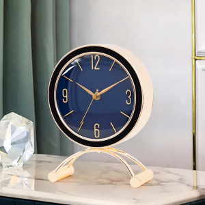 现代简约座钟轻奢时尚客厅家用创意钟表时钟摆件台钟静音台式摆钟
