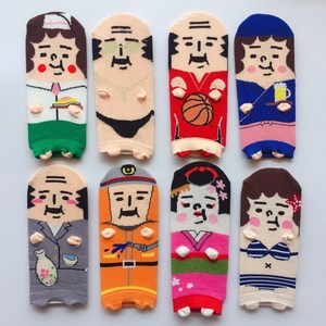 出口日本的哦 搞怪立体耳朵个性趣味创意图案纯棉短袜船袜袜子女