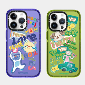 韩国代购CASETiFY͌ MORE HUG LOVE适用苹果14Promax/plus手机壳蓝色猫狗贴纸iphone13promax防摔套12女15ins