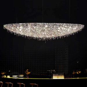 意大利餐厅水晶吊灯长形酒店大堂装饰艺术前台吧台埃及进口展厅灯