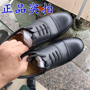 正品皮鞋3514/15大虎系带三接头低腰常服单皮鞋黑色