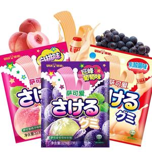 临期特价 日本 悠哈 萨可爱 乳酸菌味白桃味葡萄味32.9g软糖零食
