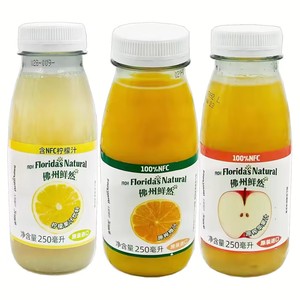 临期特价法国100%NFC原榨橙汁柠檬汁苹果汁250ml果汁全家有售