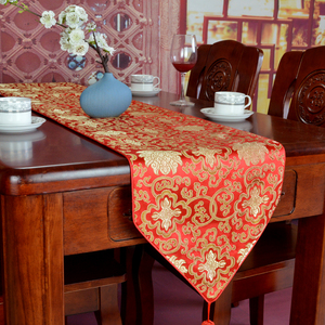 桌旗中式古典复古现代中国风餐桌布茶几布柜台装饰布艺床尾巾床旗