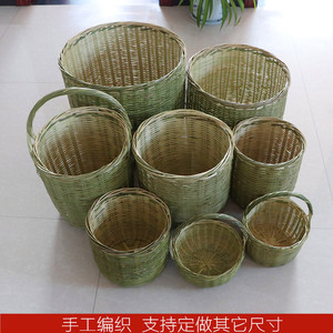 竹篮子买菜篮子竹筐竹编簸箕水果篮带盖竹篮竹篓米箩