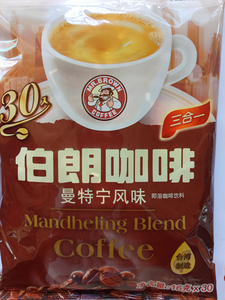 台湾原装进口伯朗,黄金曼特宁风味480克 三合一即溶咖啡,多省包邮