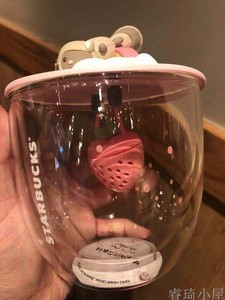 星巴克草莓浣熊海底世界北极熊月球探险热气球花季茶漏萌猫玻璃杯
