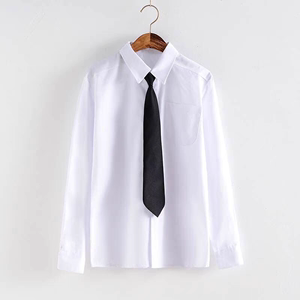 白色衬衫jk制服校服套装高中生学院风男女通用学生毕业照衬衣班服