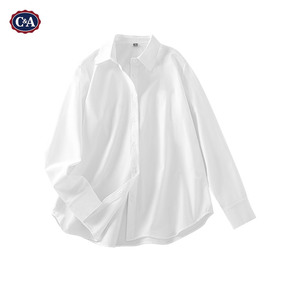 C&A白衬衫外套女装2024年新款春夏季时尚长袖设计感小众别致上衣