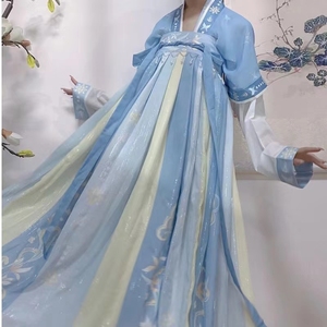 汉服女原创正版一片式齐胸襦裙夏季仙气白菜价全套学生中国风古装