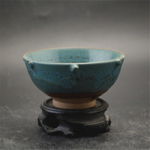 元均窑高温窑变豆丁茶碗全手工制作仿宋代古瓷器碗古玩古董收藏