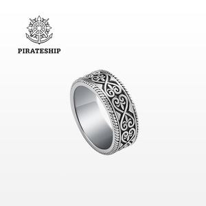 海盗船银饰莫比乌斯指环ins潮复古银戒指女时尚个性饰品小众设计