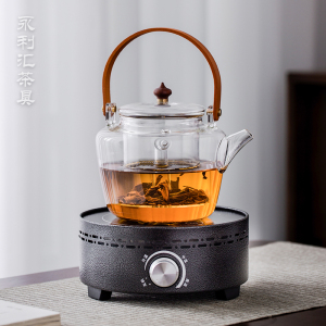 玻璃提梁壶大煮茶炉茶器蒸茶茶具茶水壶泡茶小型家用电陶炉煮茶壶