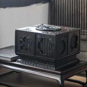 紫光檀故宫博物院同款独板收纳盒清乾隆款多宝阁饰品盒实木百宝箱