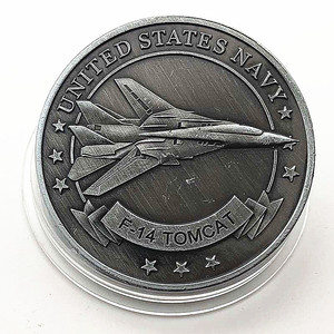 美国战斗机F14熊猫镀古银纪念币 收藏币雷电战斗机硬币纪念章